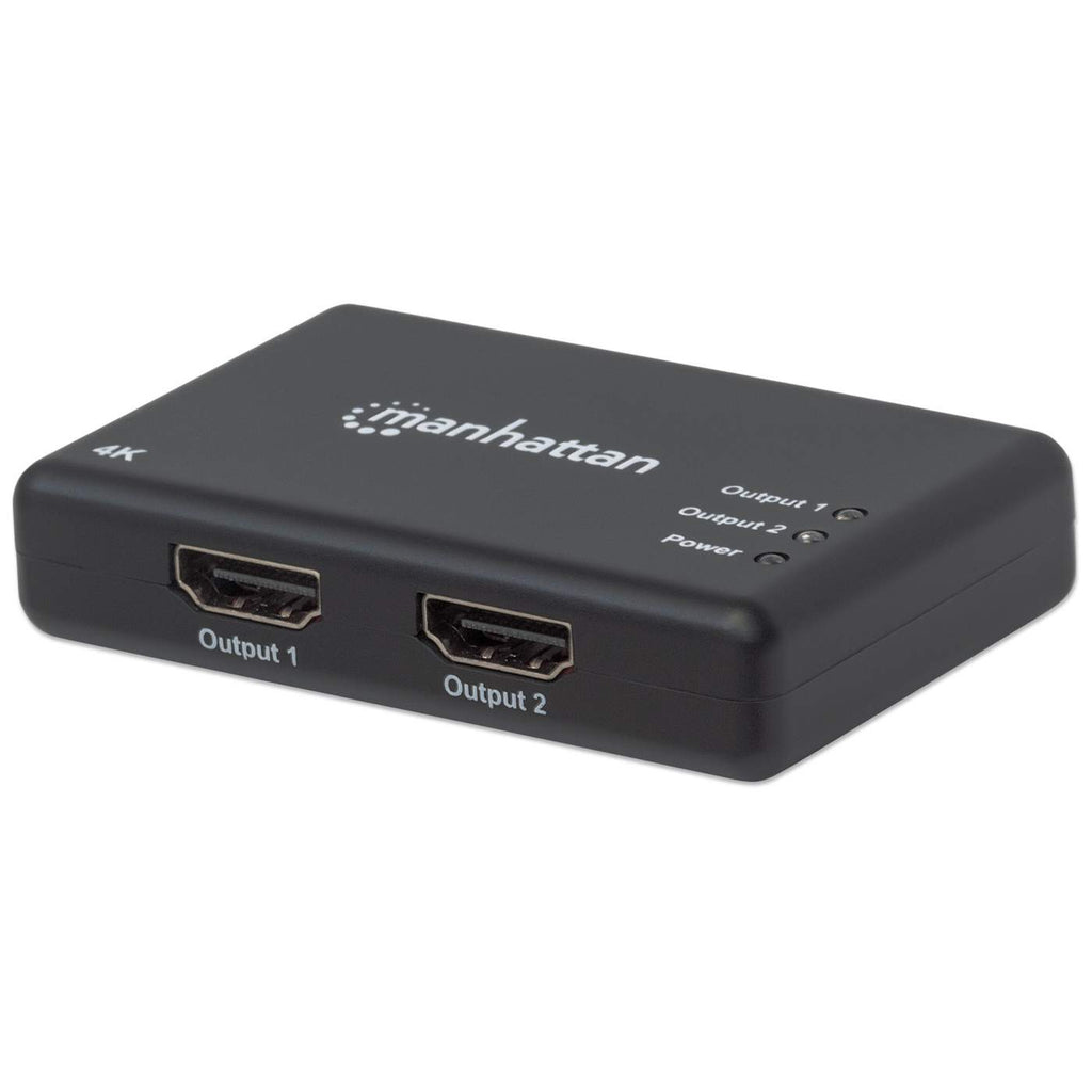 MANHATTAN 4K 2-Port HDMI-Splitter 4K30Hz Stromversorgung ueber Netzteil schwarz