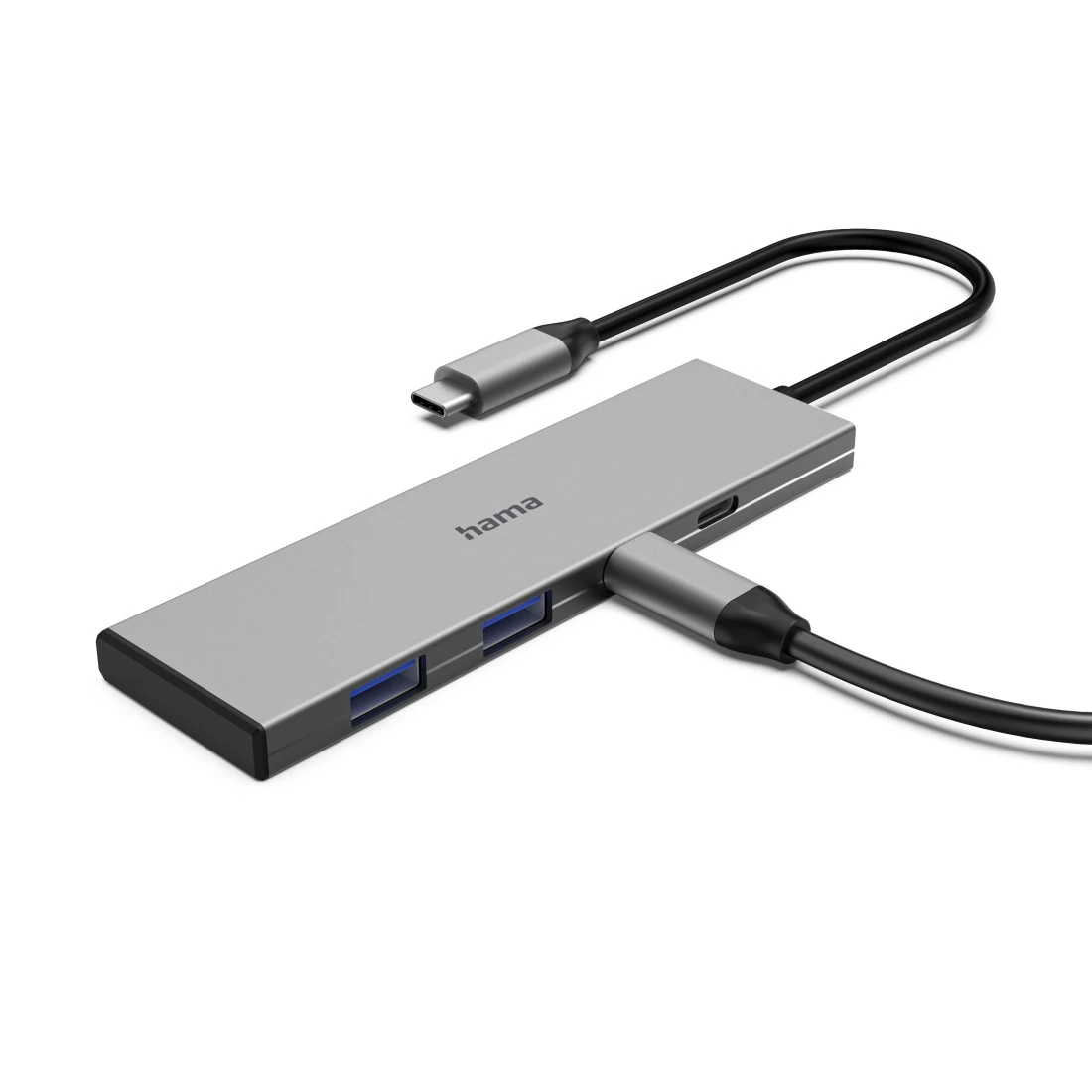 hama USB-Hub 4-fach grau