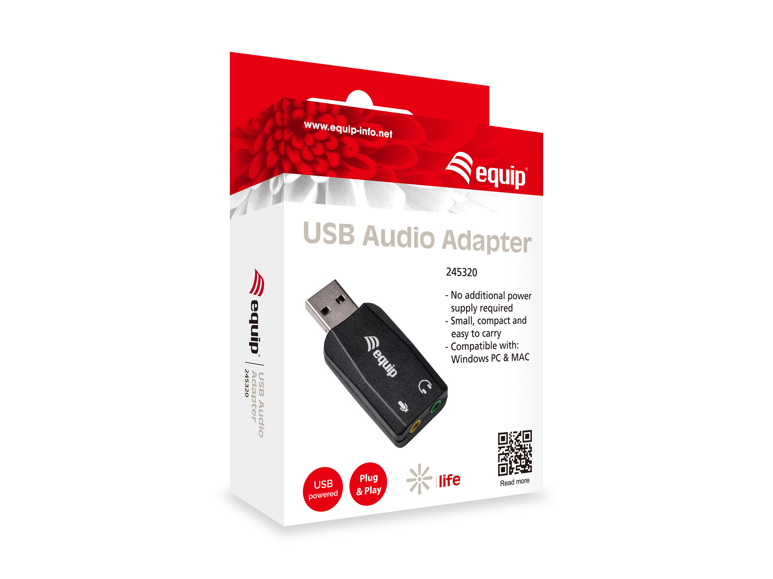 Equip Adapter USB-A-> 2x3.5mm St/Bu schwarz
