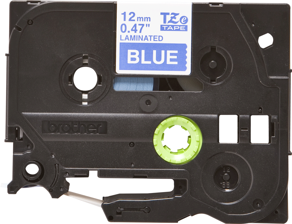 TZE-535 TAPE 12 MM - LAMINATED 8M WHITE ON BLUE