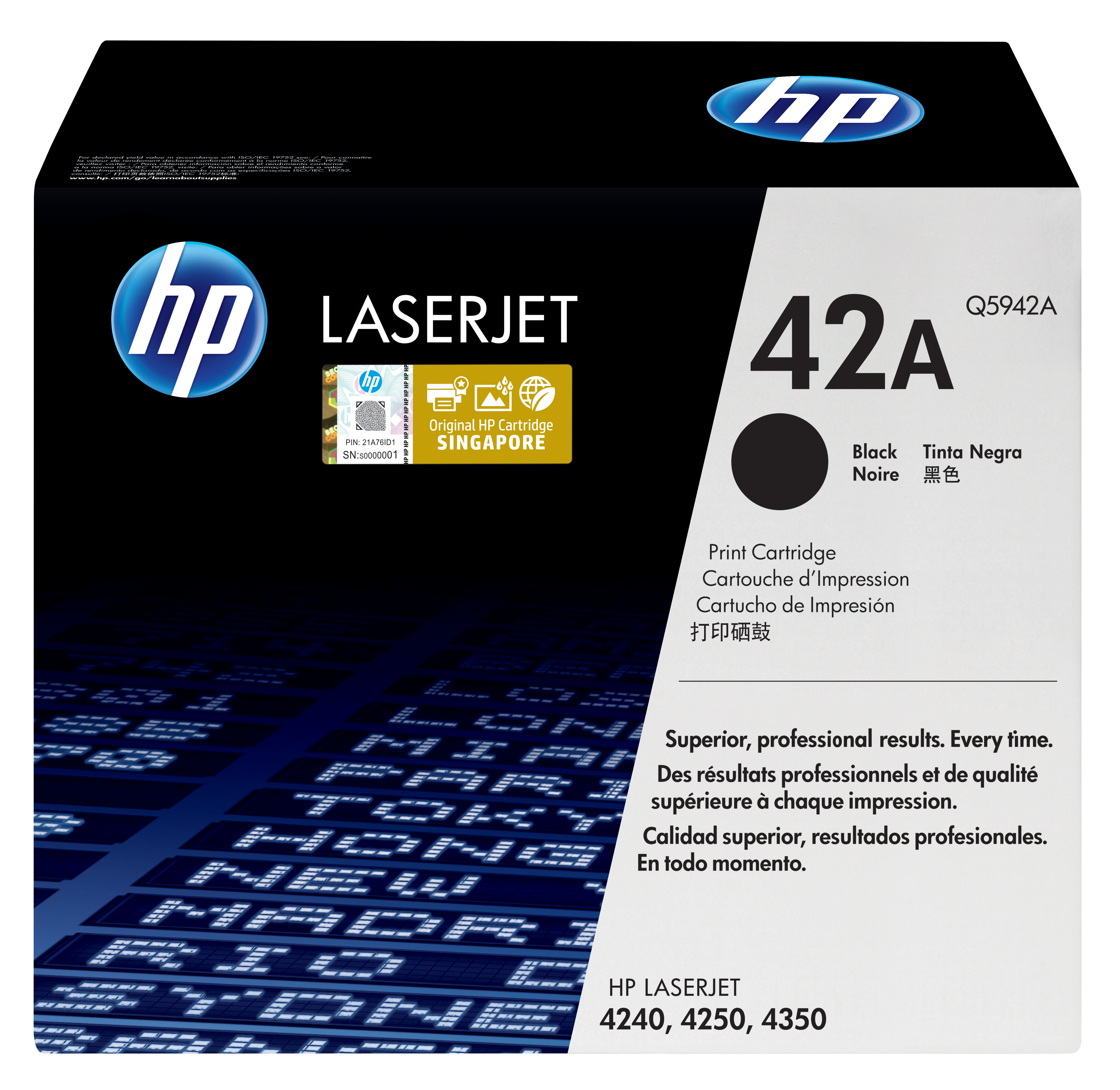 HP 42A original LaserJet Toner cartridge Q5942A black standard capacity 10.000 pages 1-pack