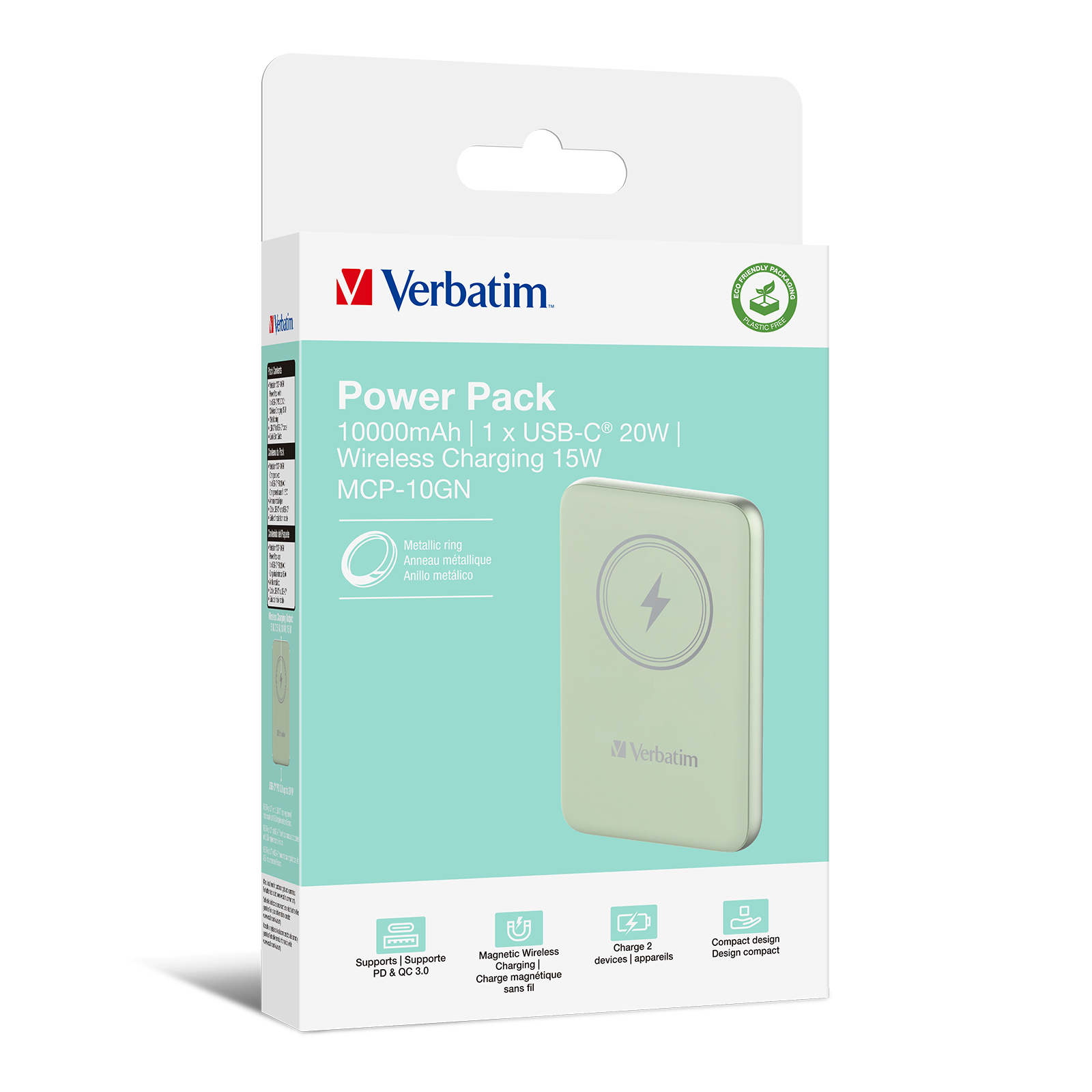 Verbatim Charge´n´Go Magnetic Wireless PowerBank 10000 Green