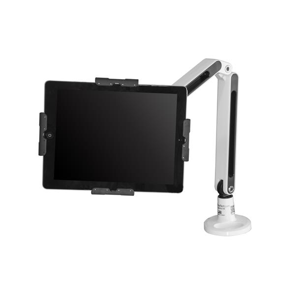 STARTECH.COM Schreibtisch Tablet Halter - Schwenkbarer Arm - Für iPad und Android - Weiss - Tablethalter - Tablet Halterung