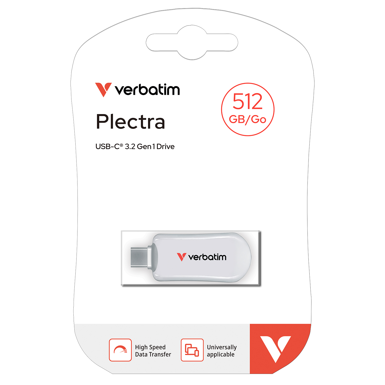 Verbatim Plectra White 512GB USB-C Flash Drive 30231