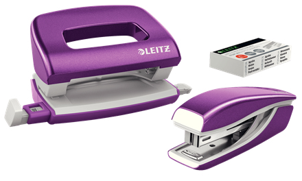 LEITZ Locher und Heftgeräte Set NeXXt WOW lila