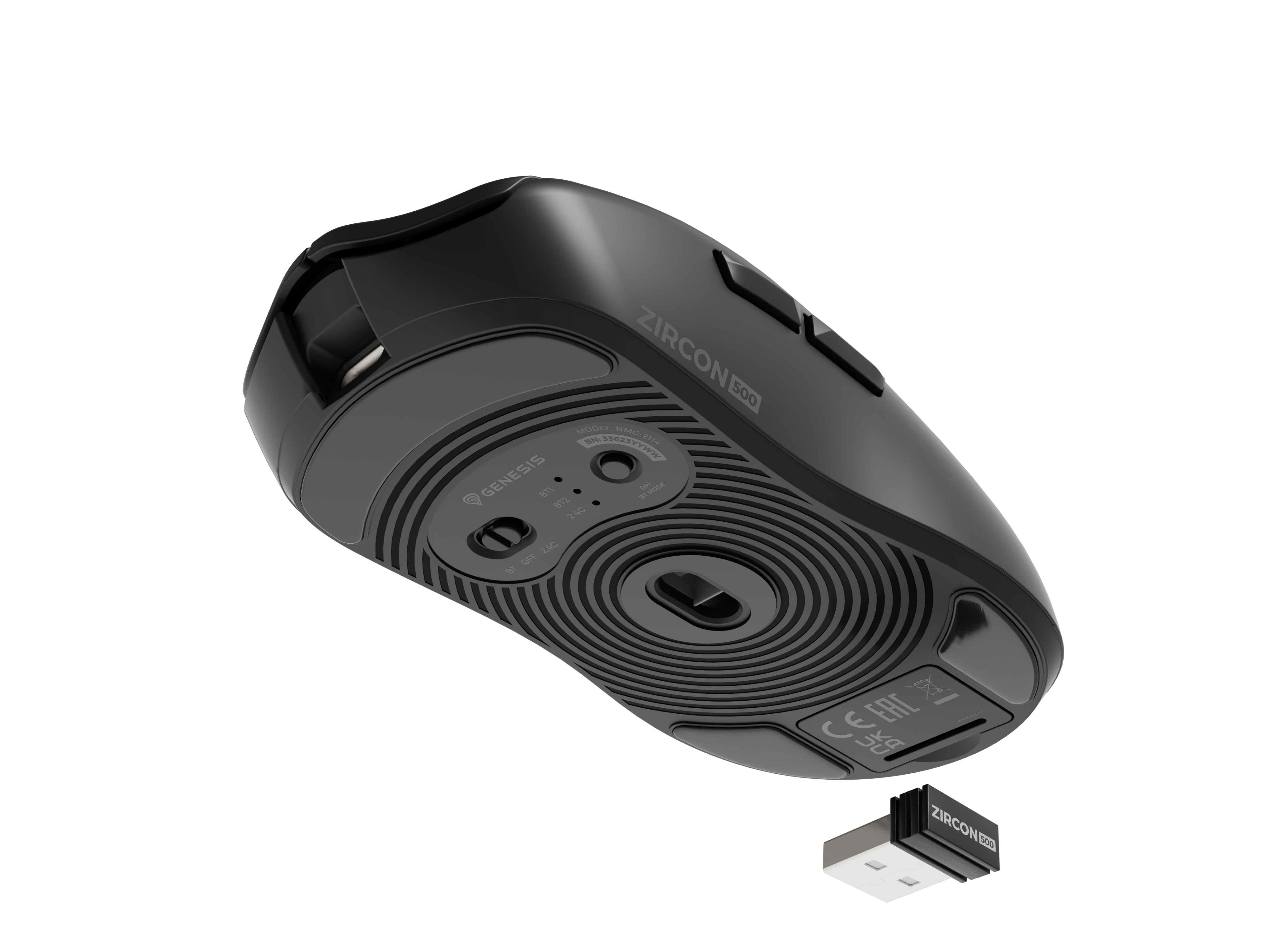 Genesis Gaming Maus ZIRCON 500 G2 kabellos 10000DPI schwarz