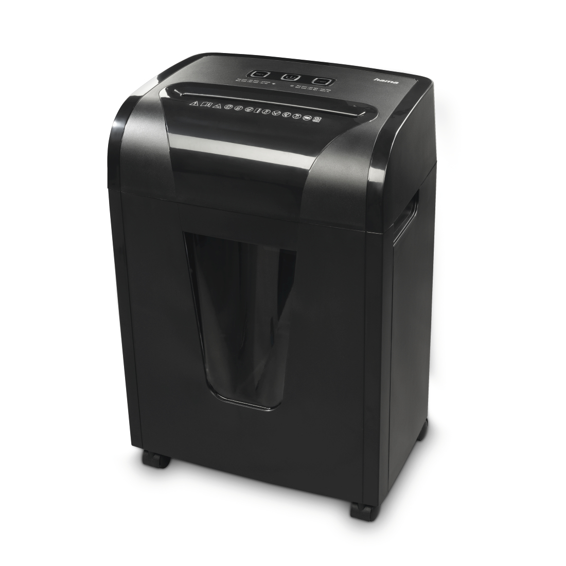 hama Premium M10+ Aktenvernichter mit Partikelschnitt P-5, 2 x 12 mm, bis 10 Blatt, schwarz