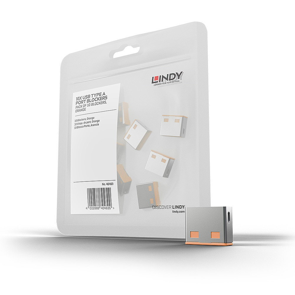 LINDY 10 USB Portschloesser ORANGE Erweiterungskit fuer LINDY Art.Nr. 40453