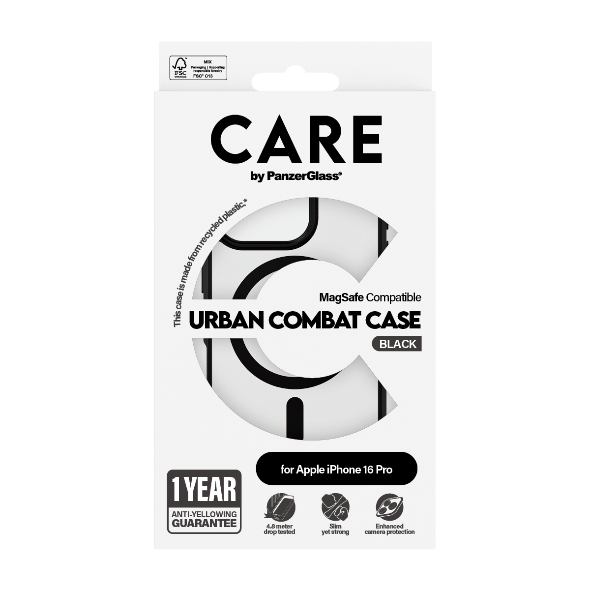 CARE BY PANZERGLASS CASE FLAGSHIP URBAN COMBAT BLACK MAGS