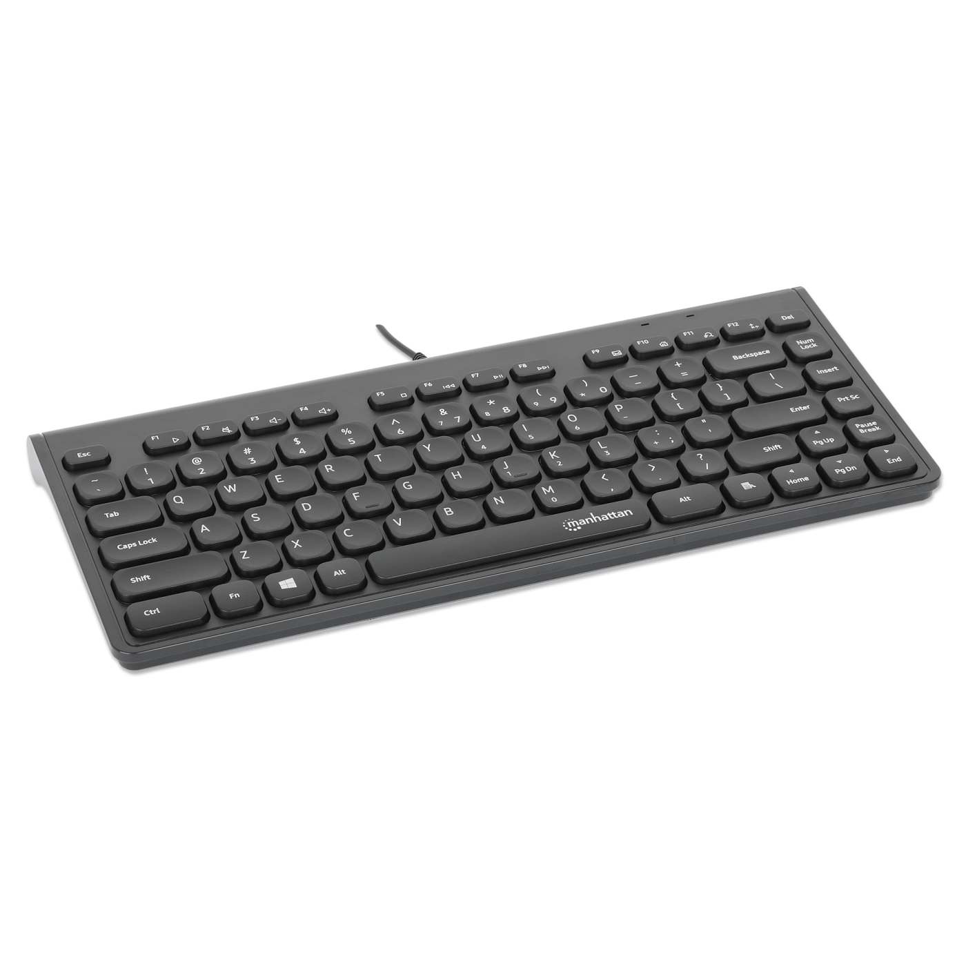 MANHATTAN Slim USB Mini-Tastatur 1.5m Kabel schwarz