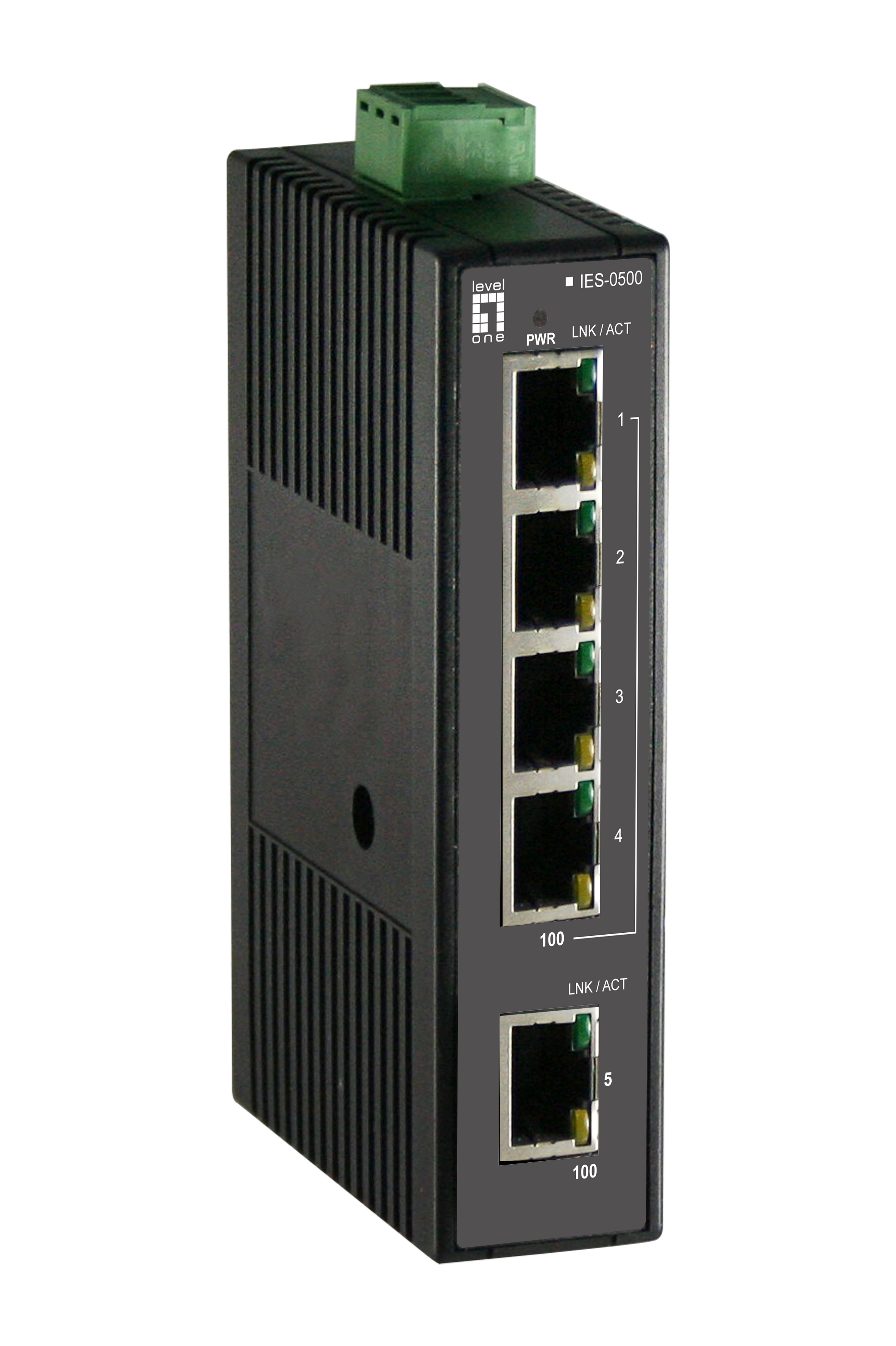 LevelOne Industr.Switch 5xFE+DIN Plastik
