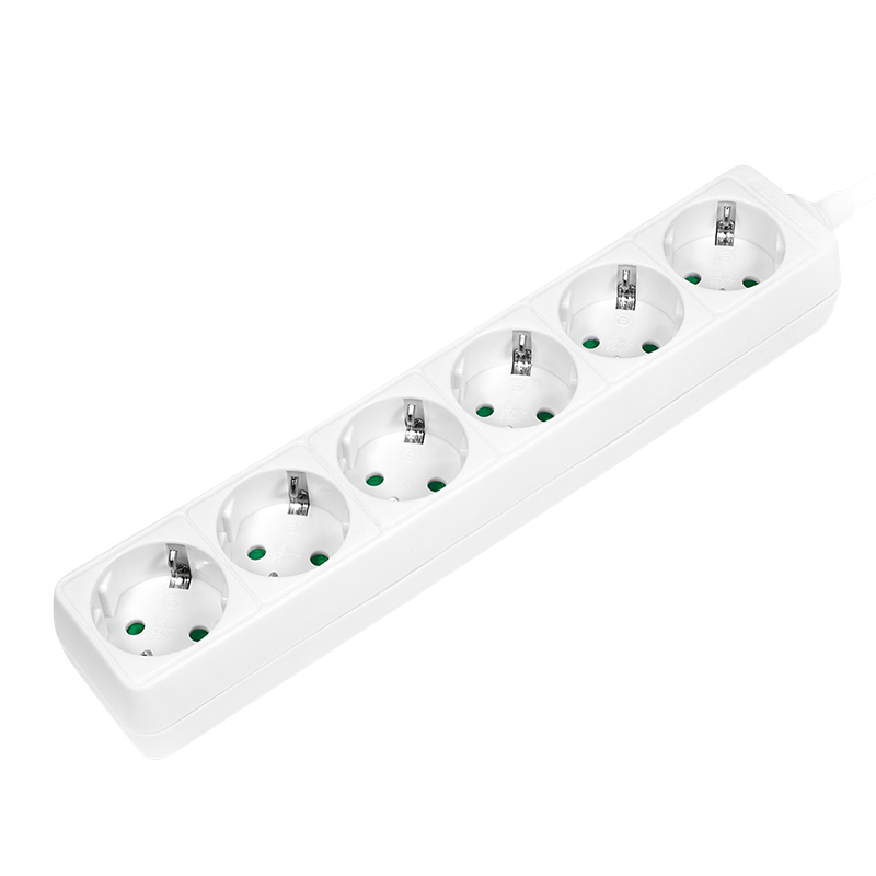 Logilink Steckdosenleiste 6-fach mit Schutzkontakt , weiß