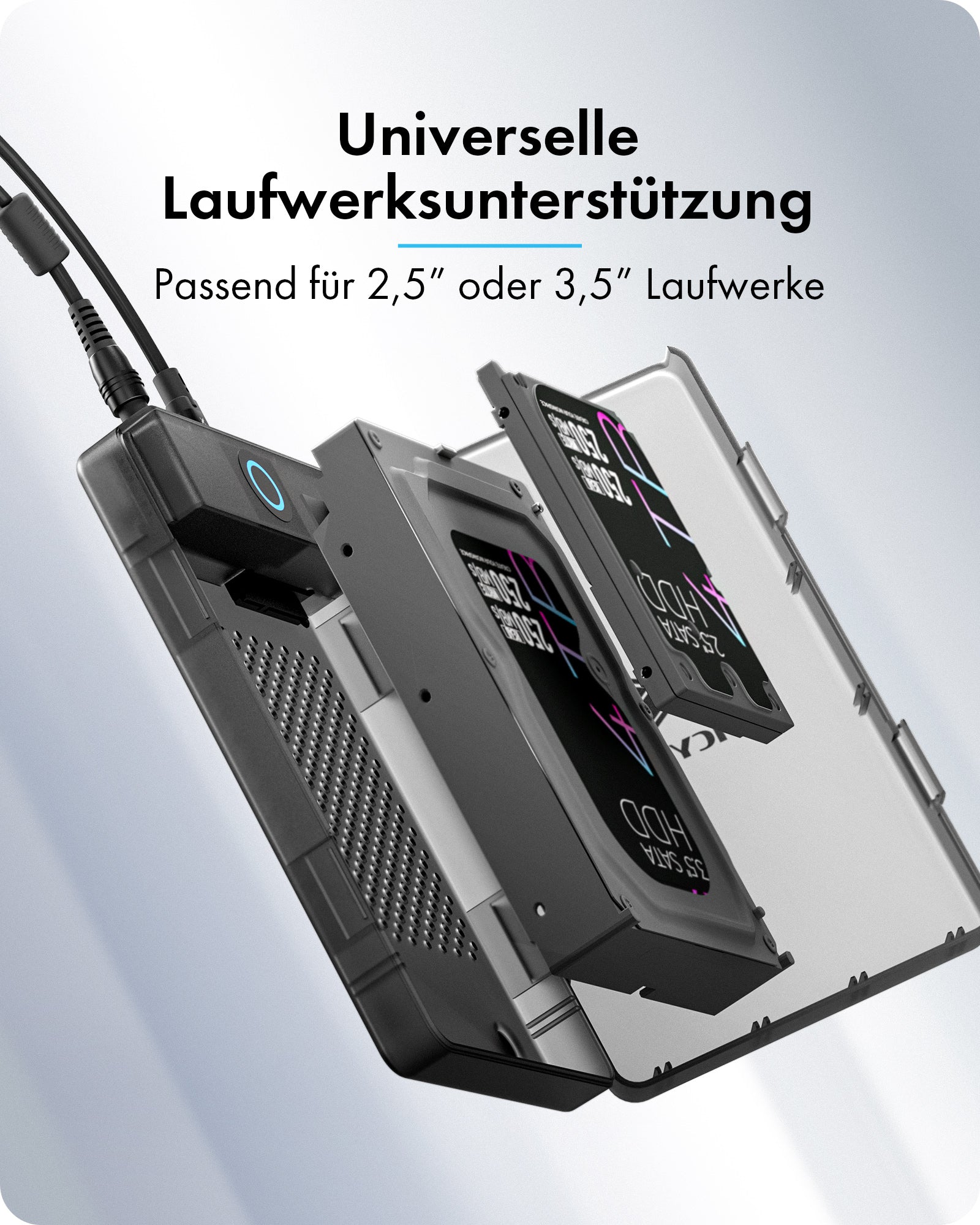 Geh. IcyBox Spade Base 388 für 2,5/3,5 SATA SSD/HDD