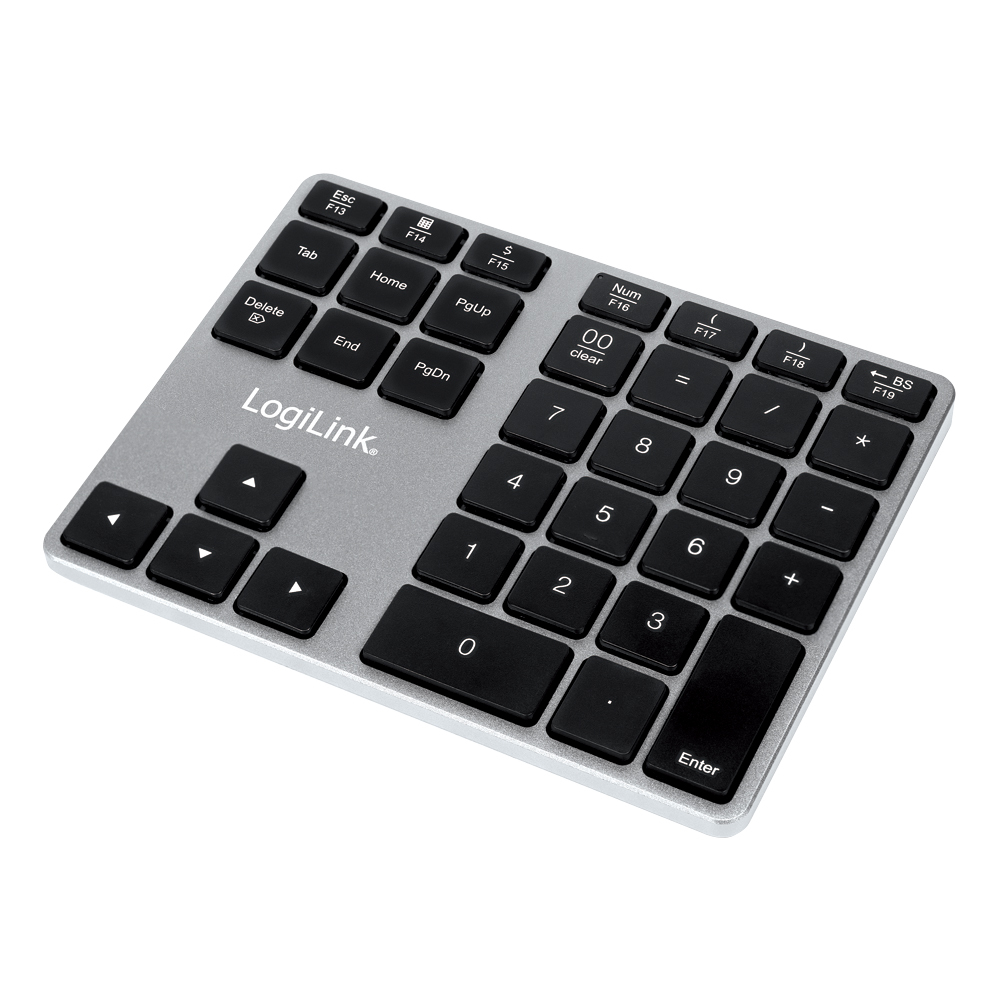 Logilink Keypad Bluetooth, mit 35 Tasten, ALU, Space grau