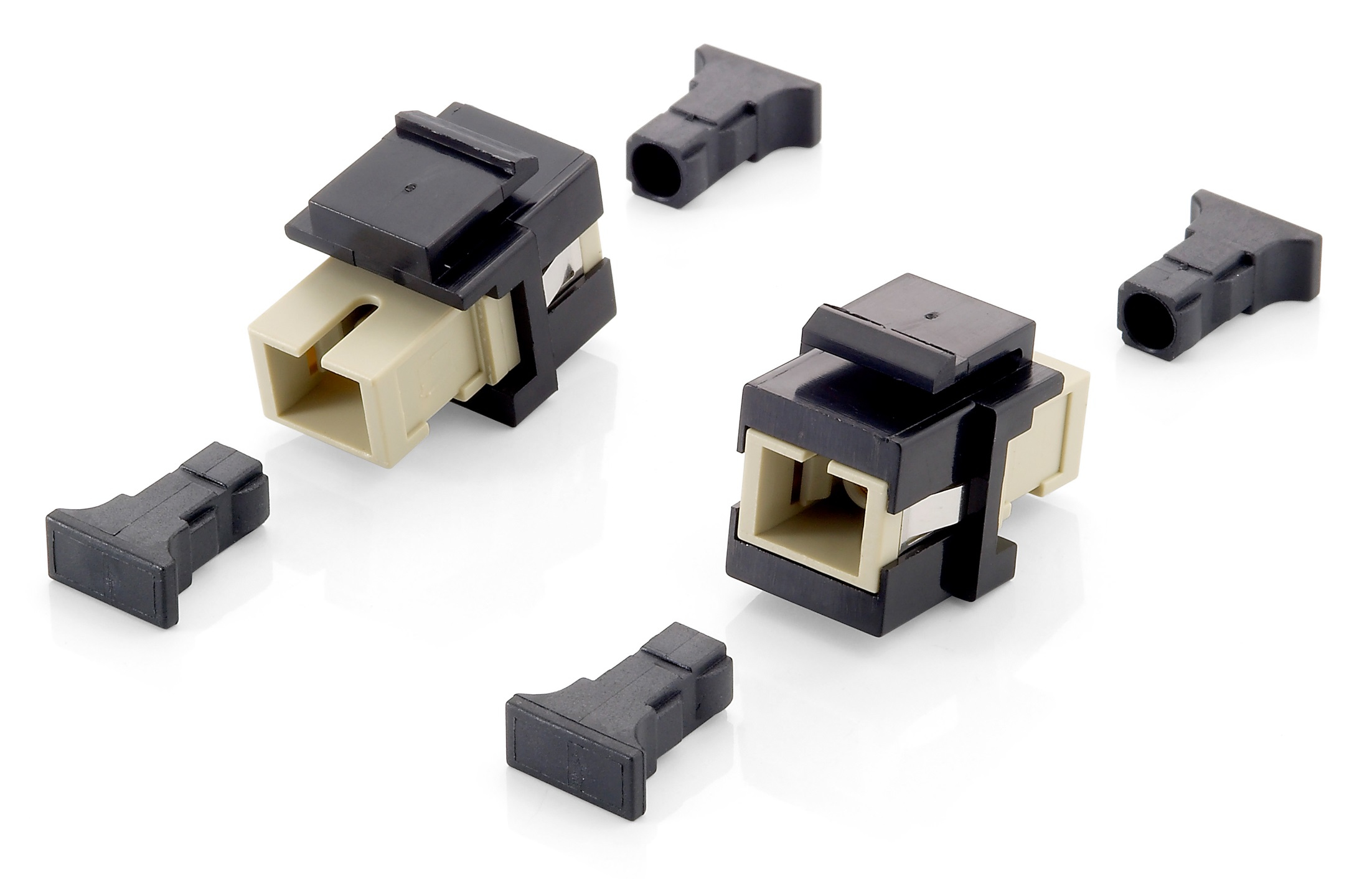 Equip LWL-Keystone Adapter 8Stk SC Simplex schwarz Polybeutel