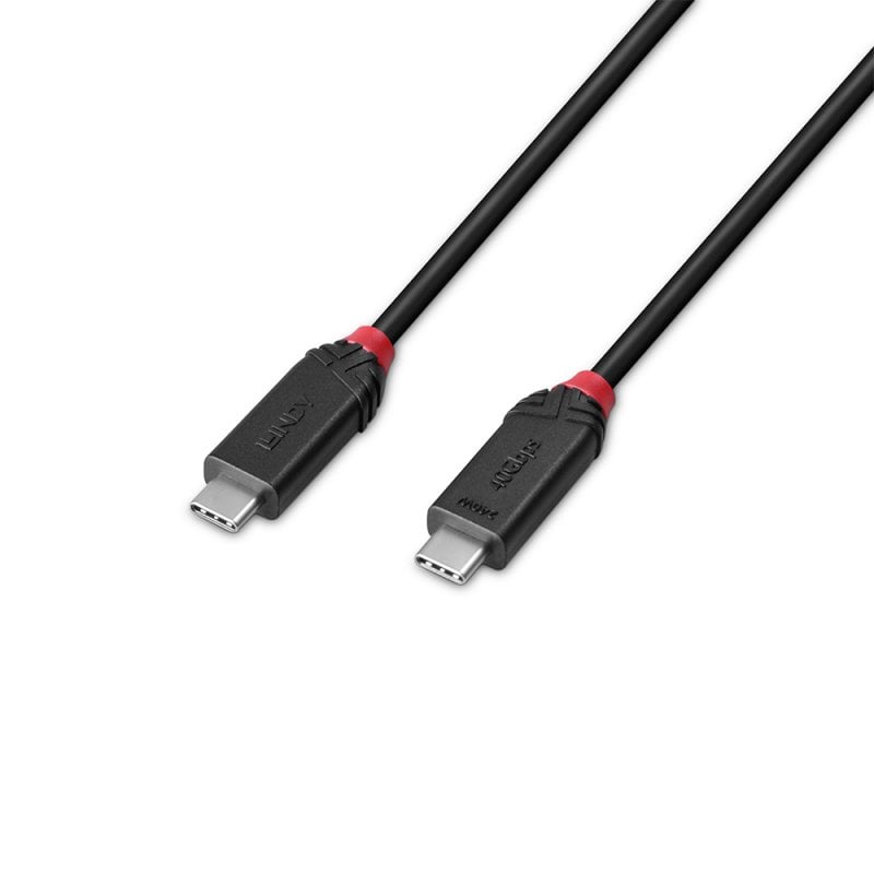 LINDY 0,5m USB4 240W Typ C Kabel Black Line