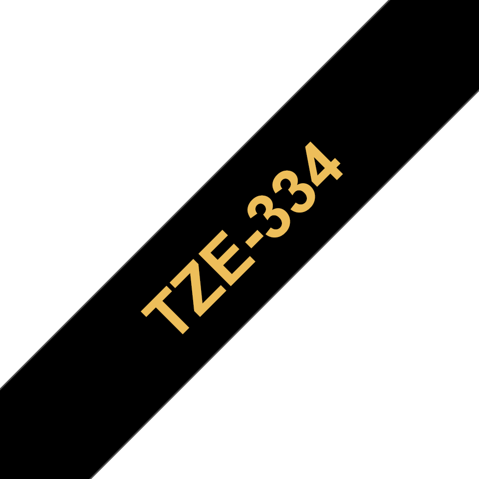 brother Schriftband TZe-334 TZE334, 12 mm, gold auf schwarz, 1 St.