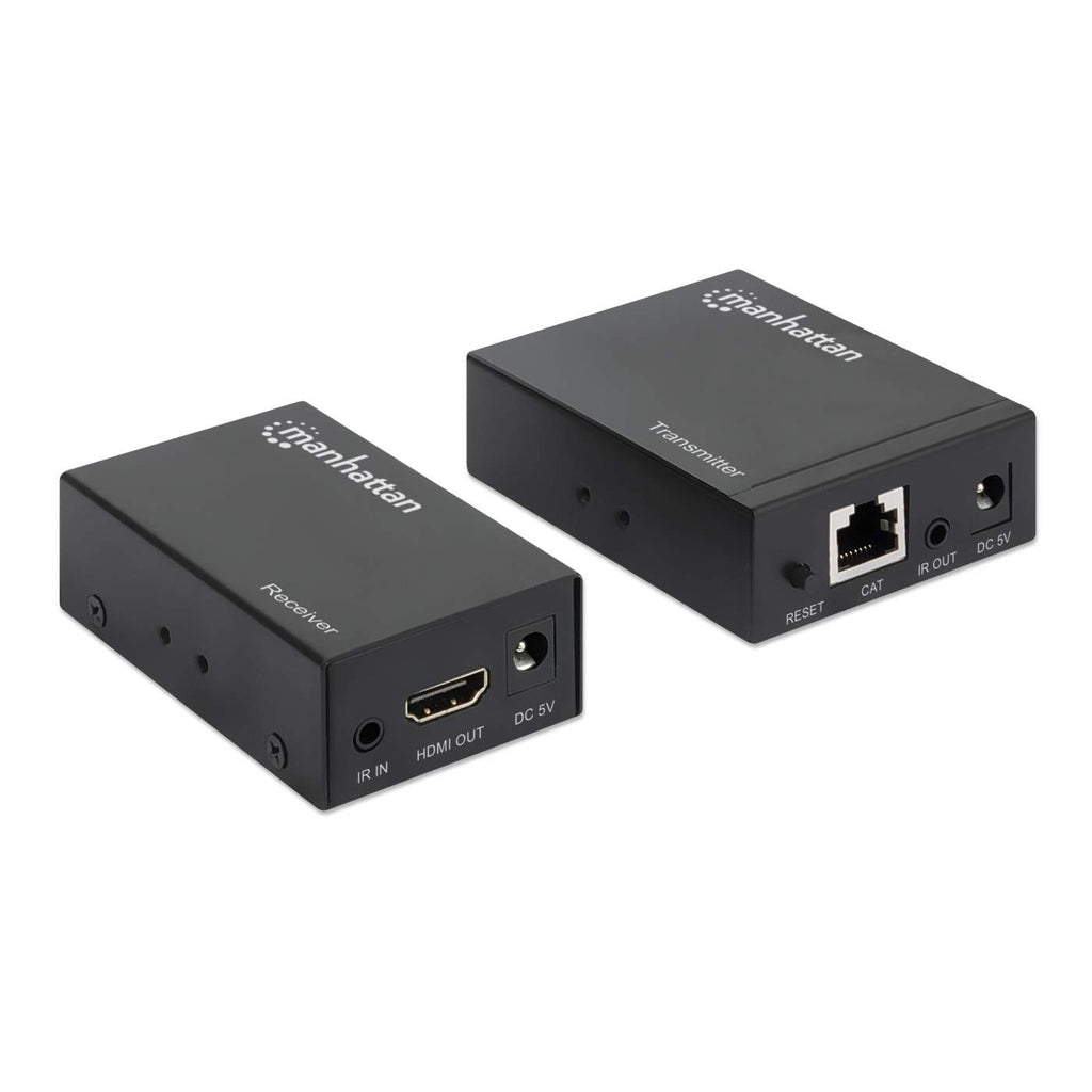 MANHATTAN HDMI over Ethernet Extender Kit Signalverstaerker 1080p bis zu 50 m ueber ein Cat6-Netzwerkkabel lokaler HDMI Ausgang