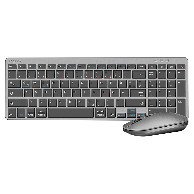 Keyboard & Mouse Logilink wireless grey (ID0215)