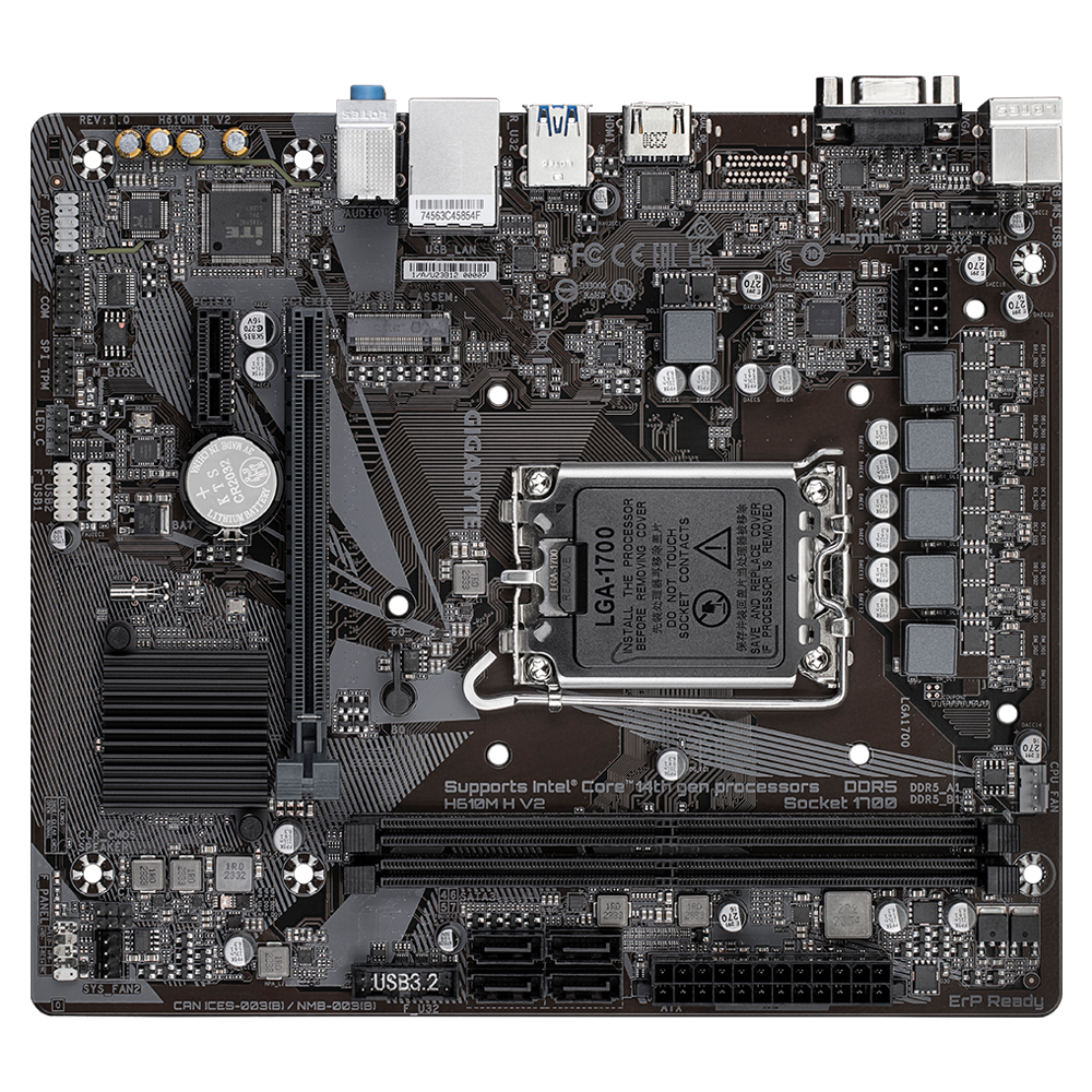 Gigabyte H610M H V2 (H610,S1700,mATX,DDR5)