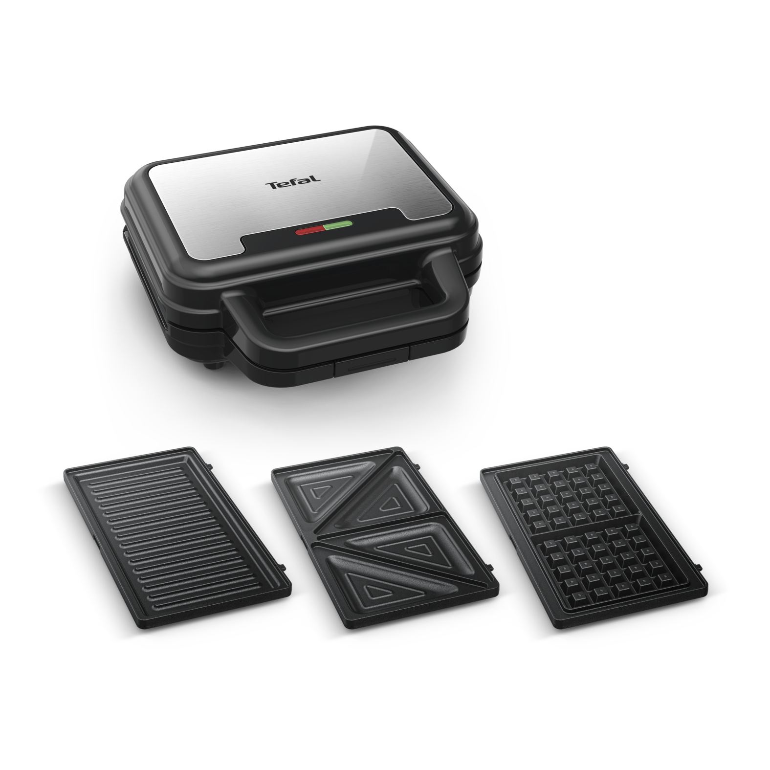 Tefal Ultracompact 3-in-1 Sandwich-Waffel-Panini Kombigerät, edelstahl/schwarz