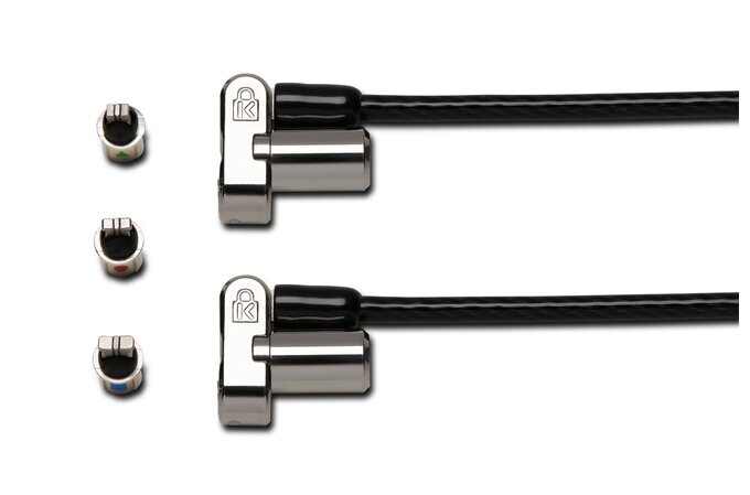 Kensington Universelles 3-in-1 Kabelschloss mit zwei Schließköpfen Silber