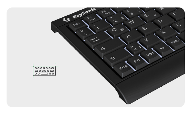 KeySonic Super-Mini-TAS mit Nummernblock,BK, KSK-3011ELC(DE)
