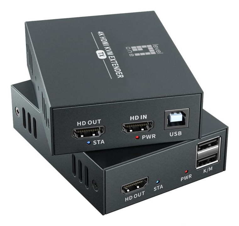 LevelOne HDMI Verlängerungskit Cat5/6 4K/60Hz 100m schwarz