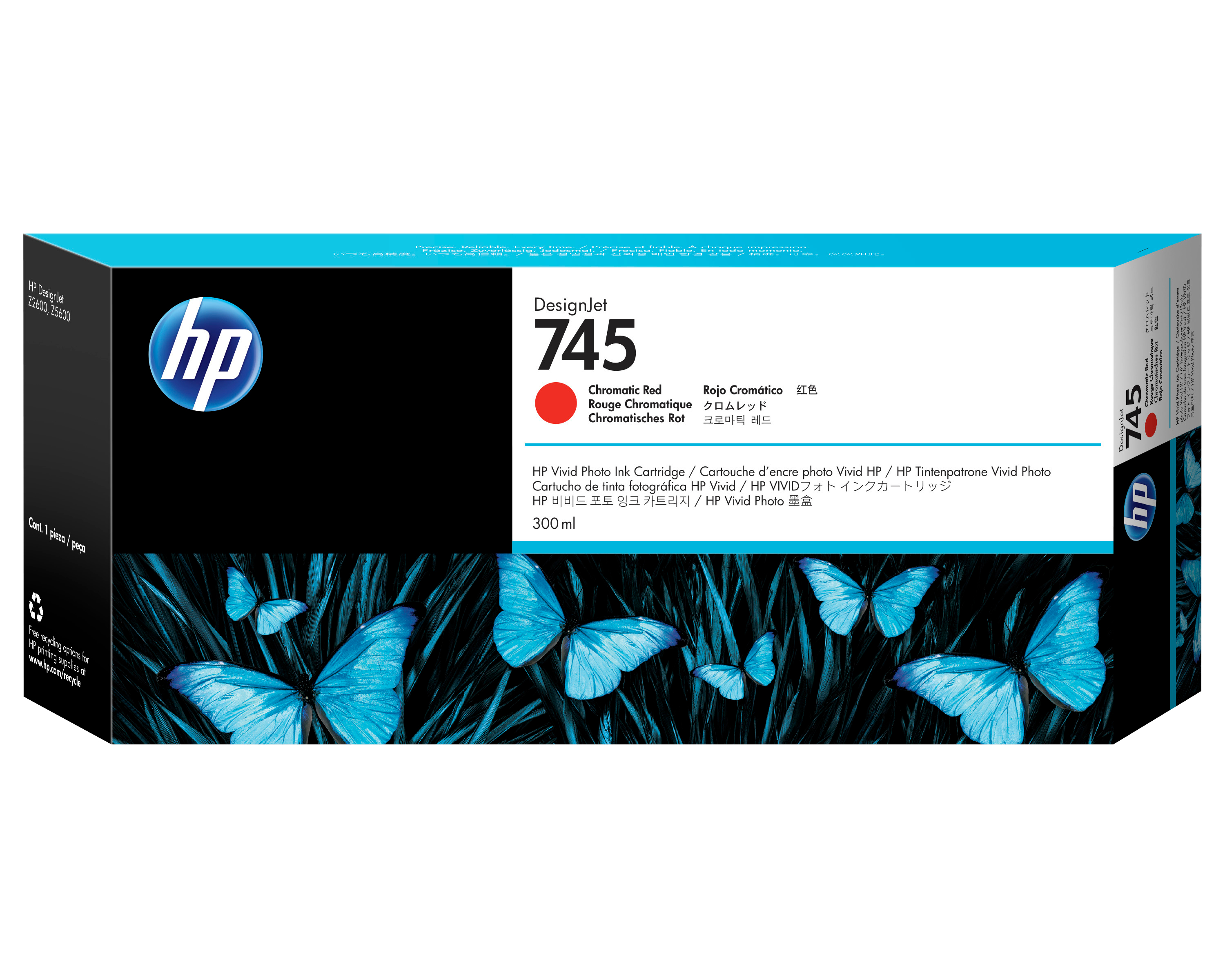HP 745 Tintenpatrone Chromatisch Rot 300 ml