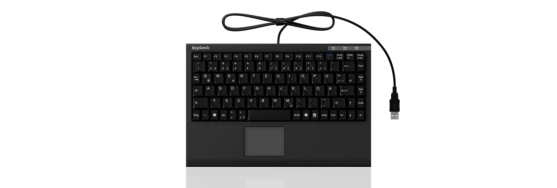 KeySonic Mini-TAS Smart-Touchpad SoftSkin, BK, ACK-540U+(DE)