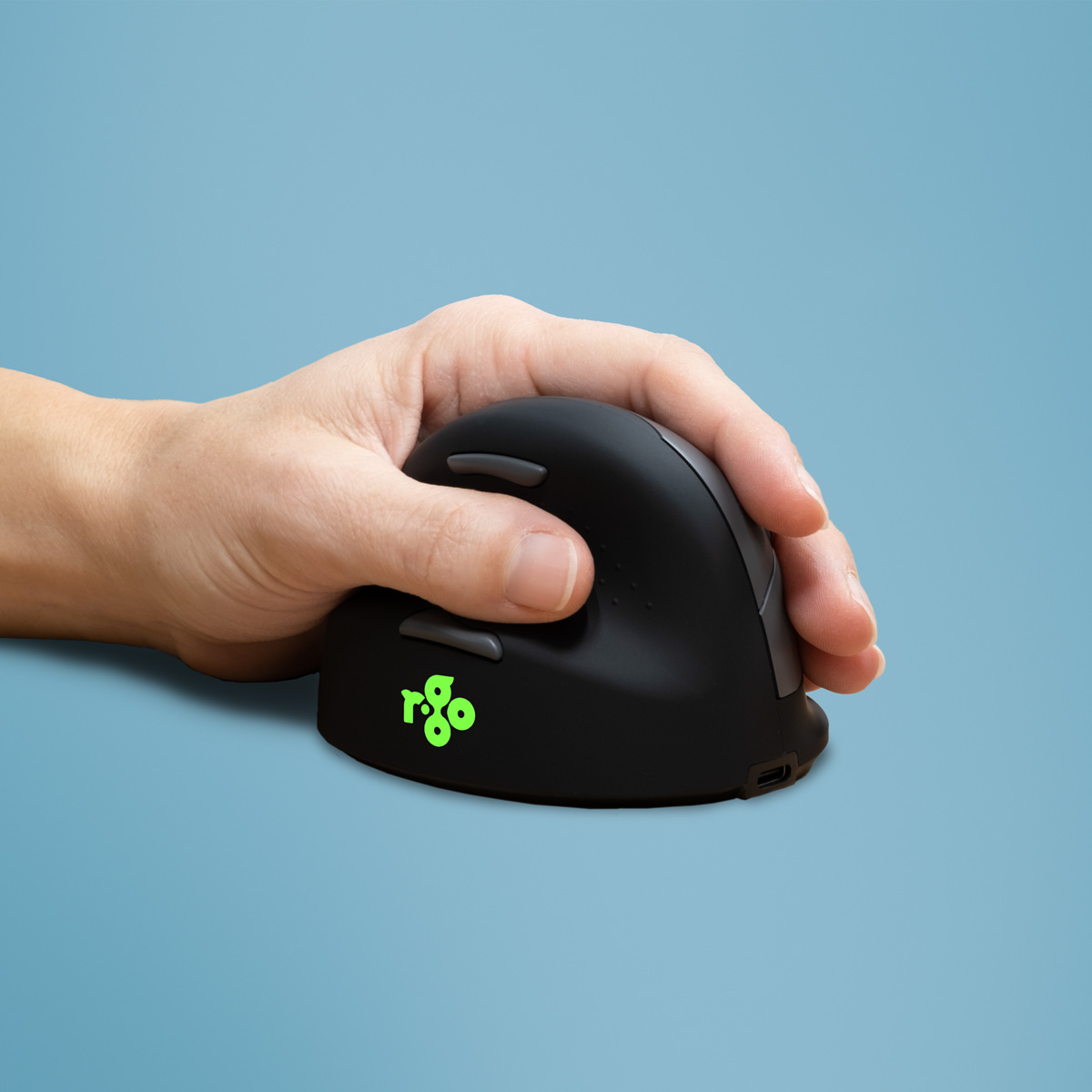 r-go HE Ergo Vertical Mouse Größe M links Maus ergonomisch kabellos schwarz, silber