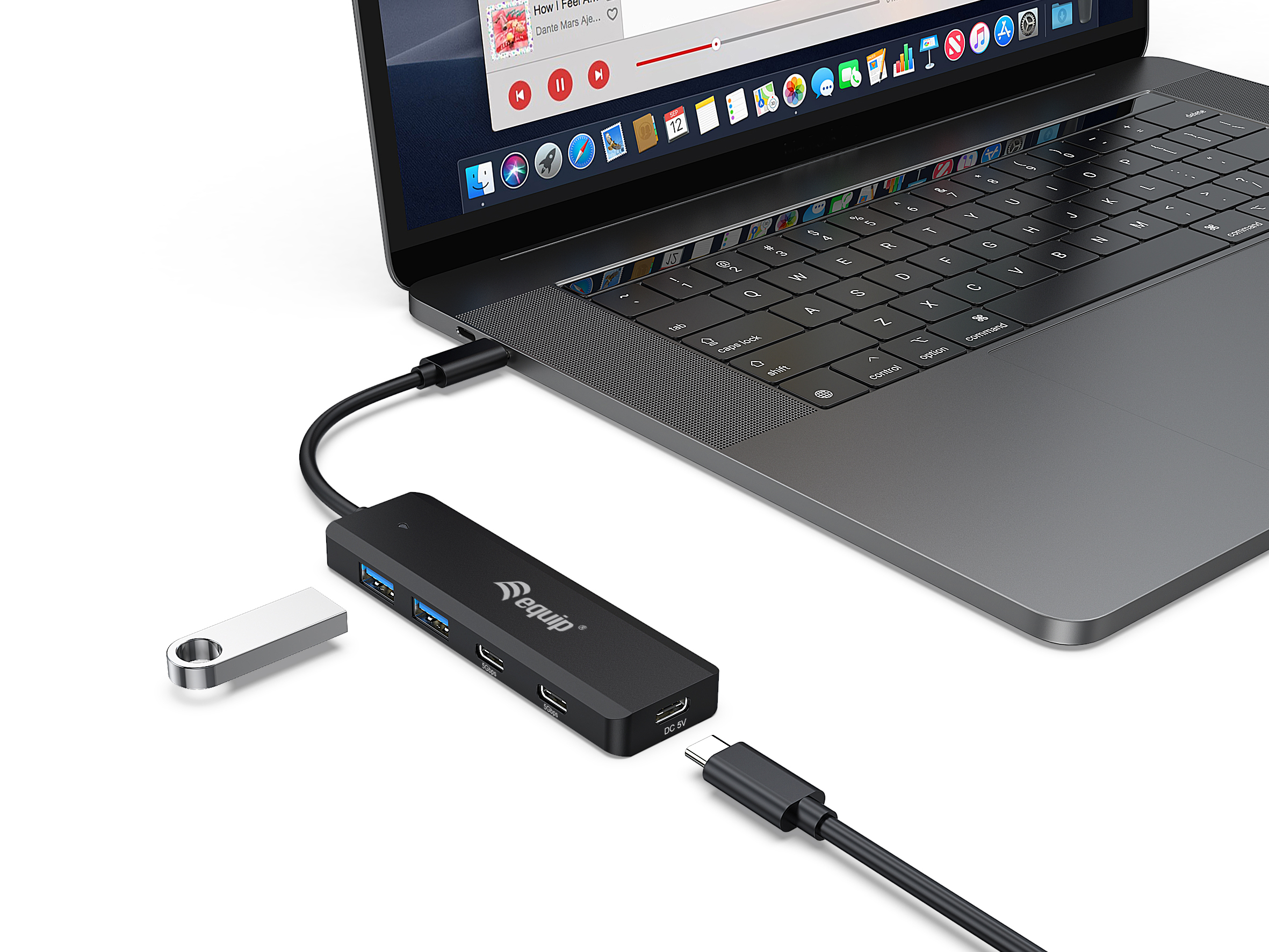 Equip 4-Port USB-C3.2-Hub->2xUSB-A 3.0/2xUSB-C/USB-C 5Gbps