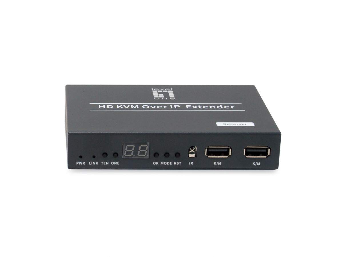 LevelOne HDMI über IP PoE Empfänger USB-A 150m sw