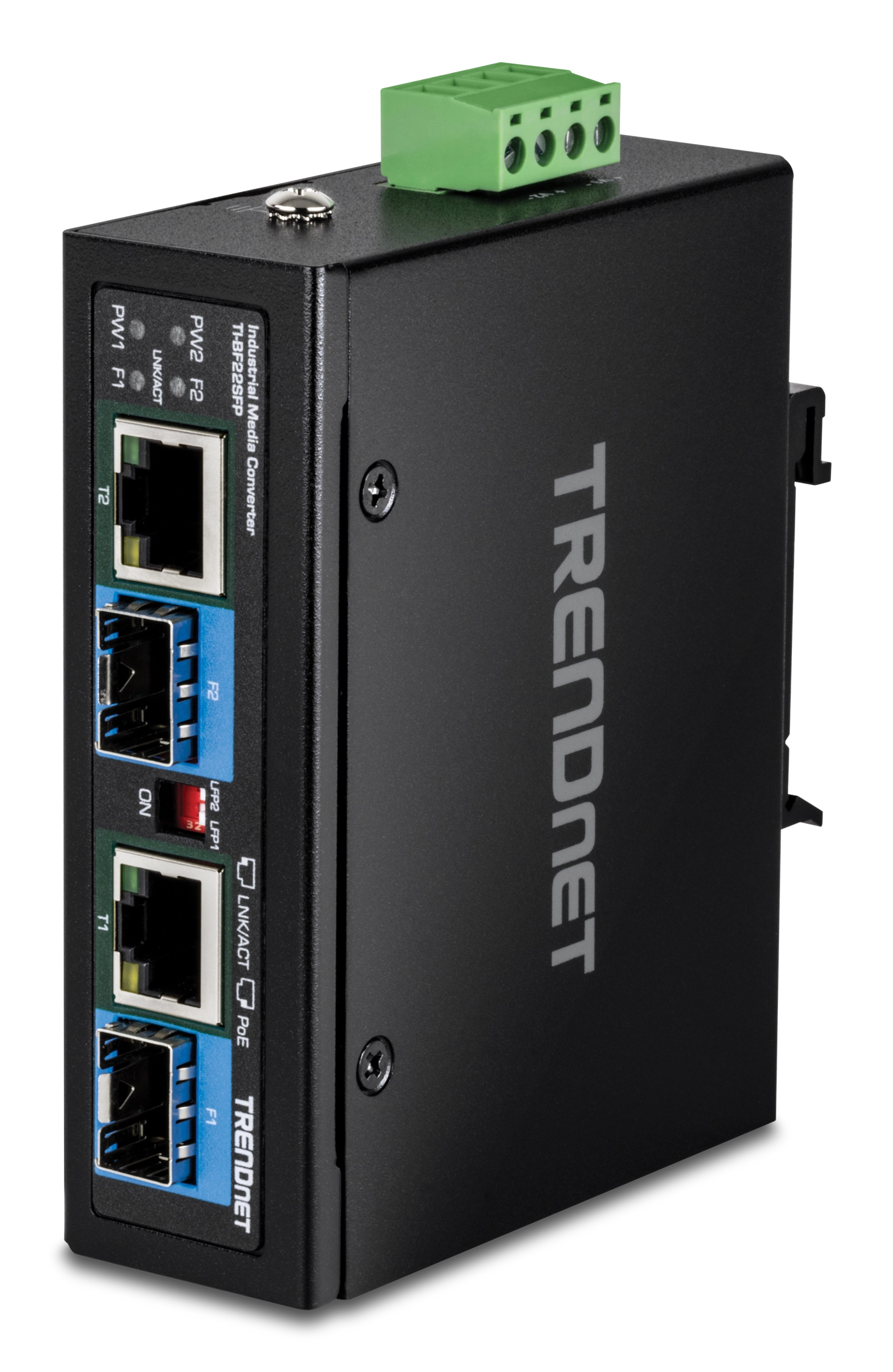 TRENDnet 2-Port Industrial SFP to Gigabit PoE++ Media Conv.