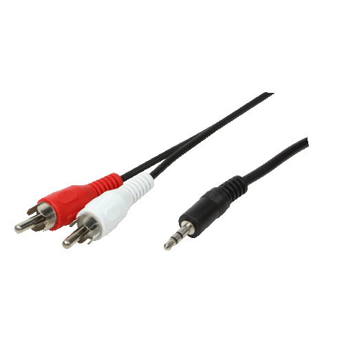 Logilink Audiokabel 1x 3,5mm -> 2x Cinch St/St 1.50m bk