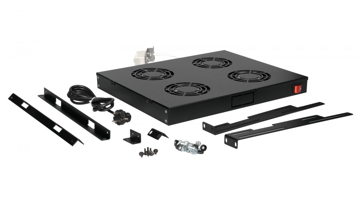 Equip 19 Lüfter für Serverschränke/4xLüfter 1U RAL9005