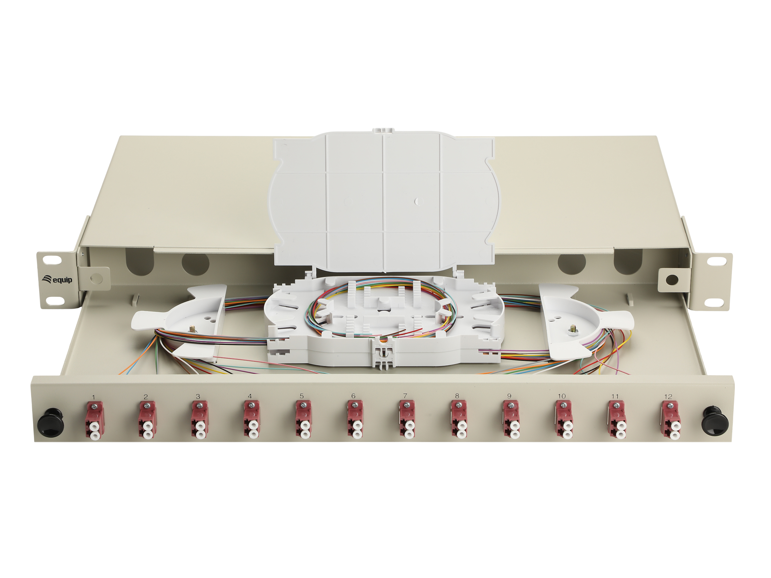 Equip LWL-Spleißkasten 12-Port LC-Duplex OM4 1U komplett gr