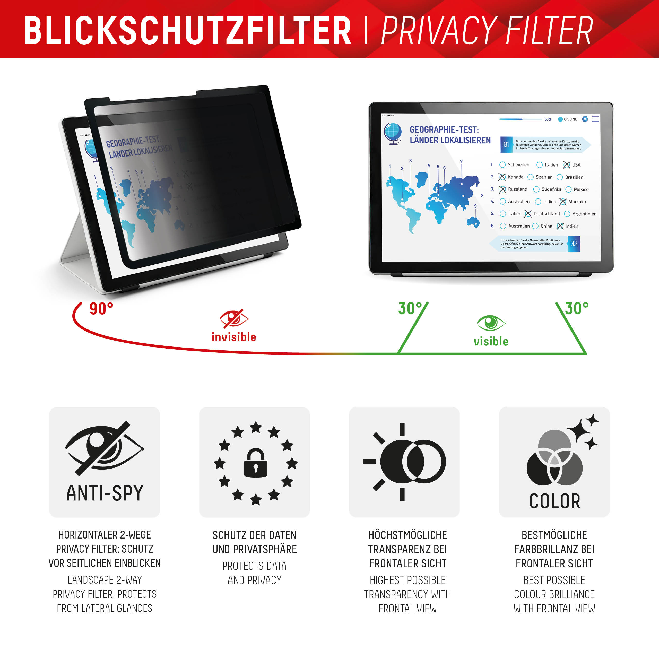 DISPLEX TABLET PRIVACY SAFE REM. 2-Y FILTER F/IPAD 10.9/11IN