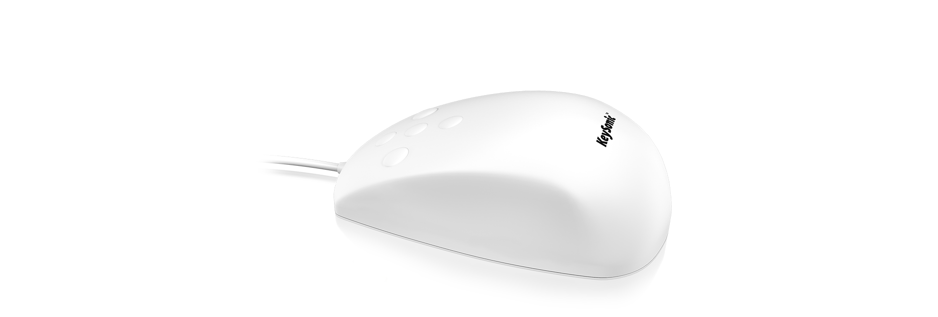 KeySonic Wasserdichte Maus, Silikon, IP68, WH, KSM-3020M-W retail