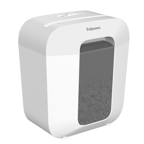 Fellowes Powershred LX25 Aktenvernichter mit Partikelschnitt P-4, 4 x 37 mm, bis 6 Blatt, weiß