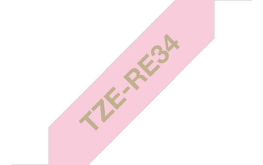 brother Textil-Schriftband TZe-RE34 TZERE34, 12 mm, gold auf rosa, 1 St.