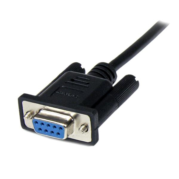 2M BLACK DB9 NULL MODEM CABLE .