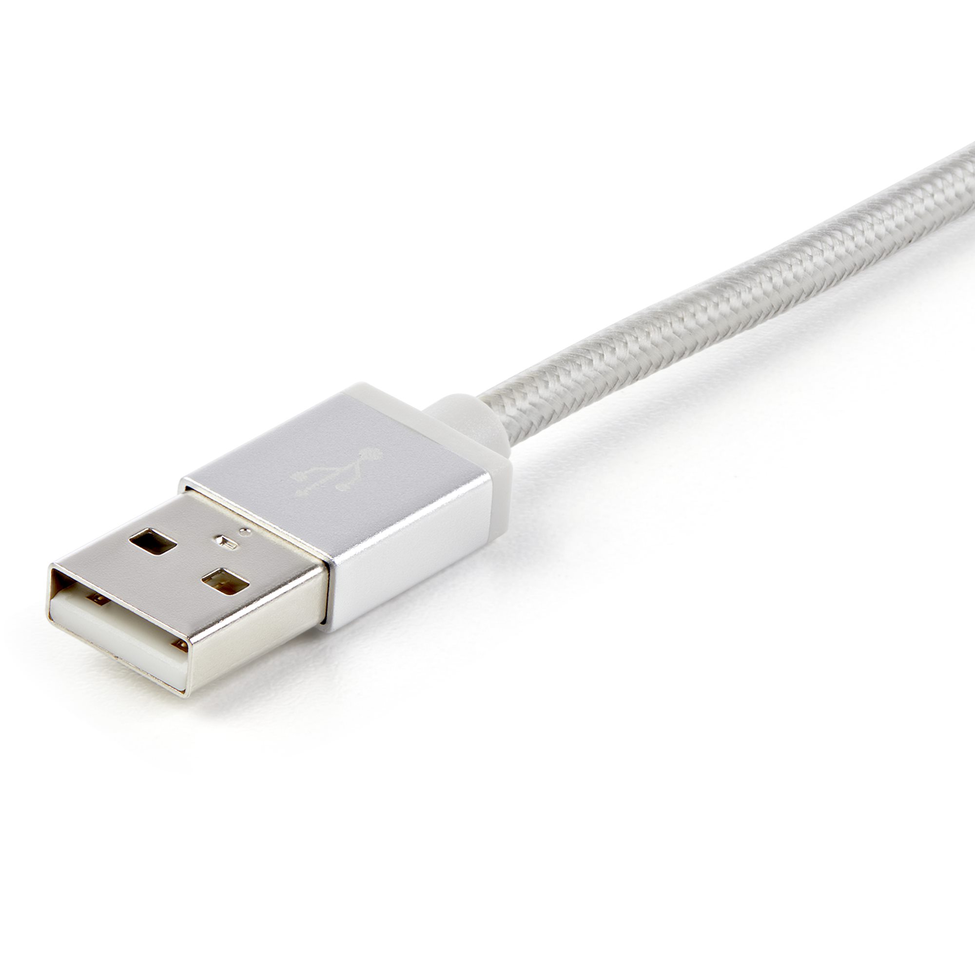 STARTECH.COM USB Lightning Kabel - USB-C Micro-B Laddekabel - 1m - geflochten - Silber - USB auf Lightning Kabel - USB zu USB C