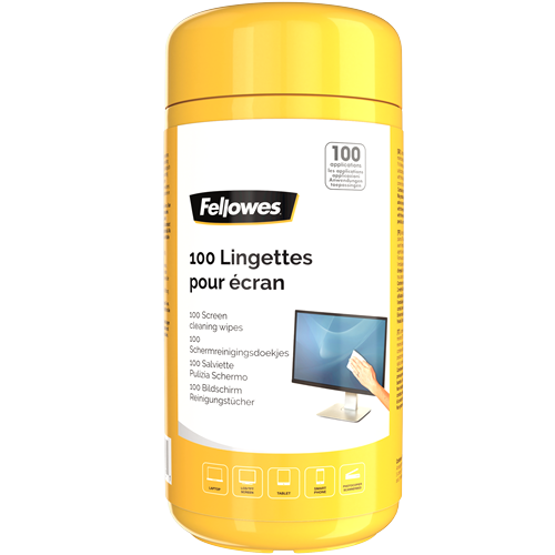 Fellowes Bildschirm-Reinigungstücher 1-lagig weiß, 100 Tücher