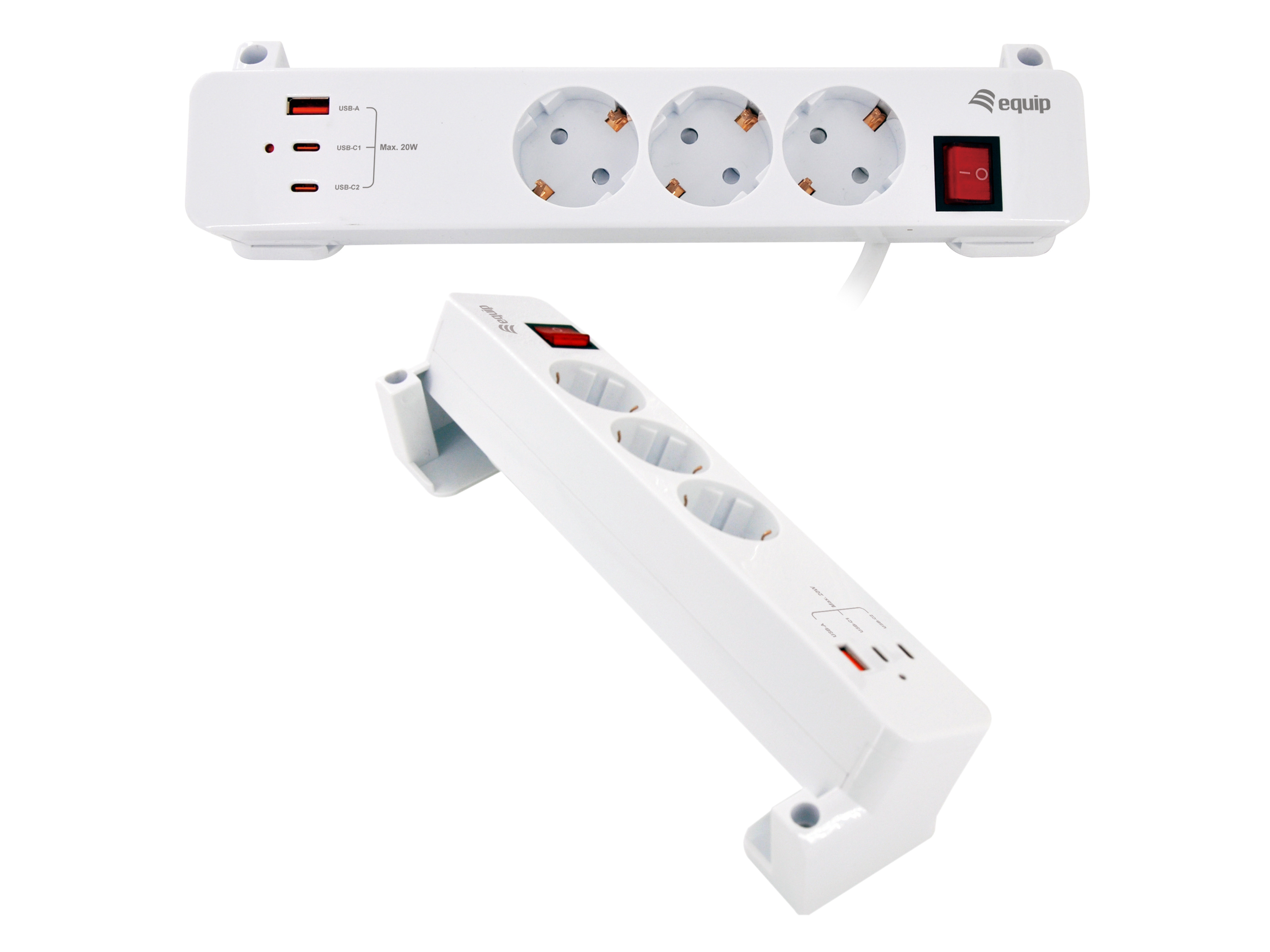 Equip Steckdosenleiste 3xSchuko/2xUSBC/USBA+Switch CL Pla.
