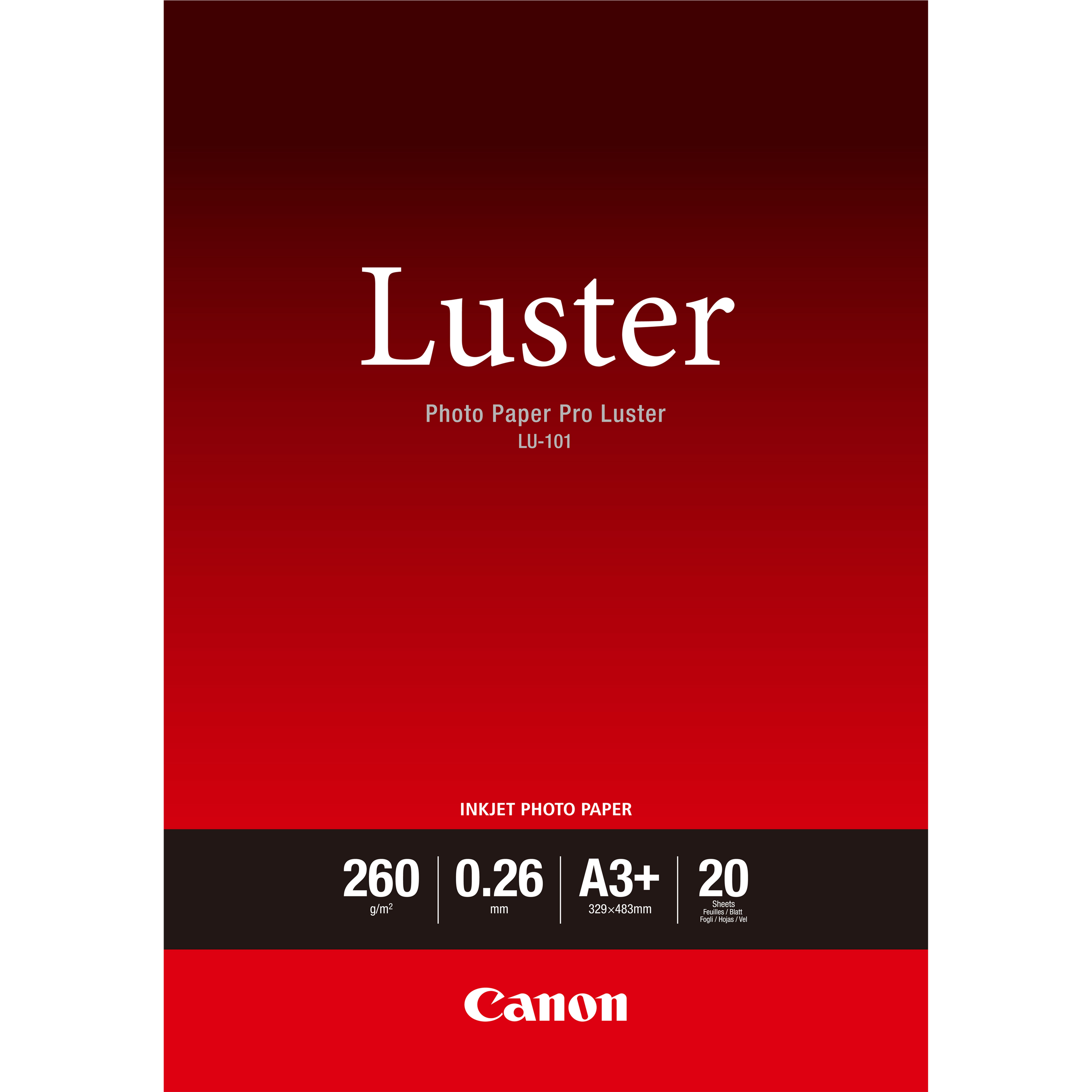 LU-101 A3+ 20 SHEETS LUSTER PAPER