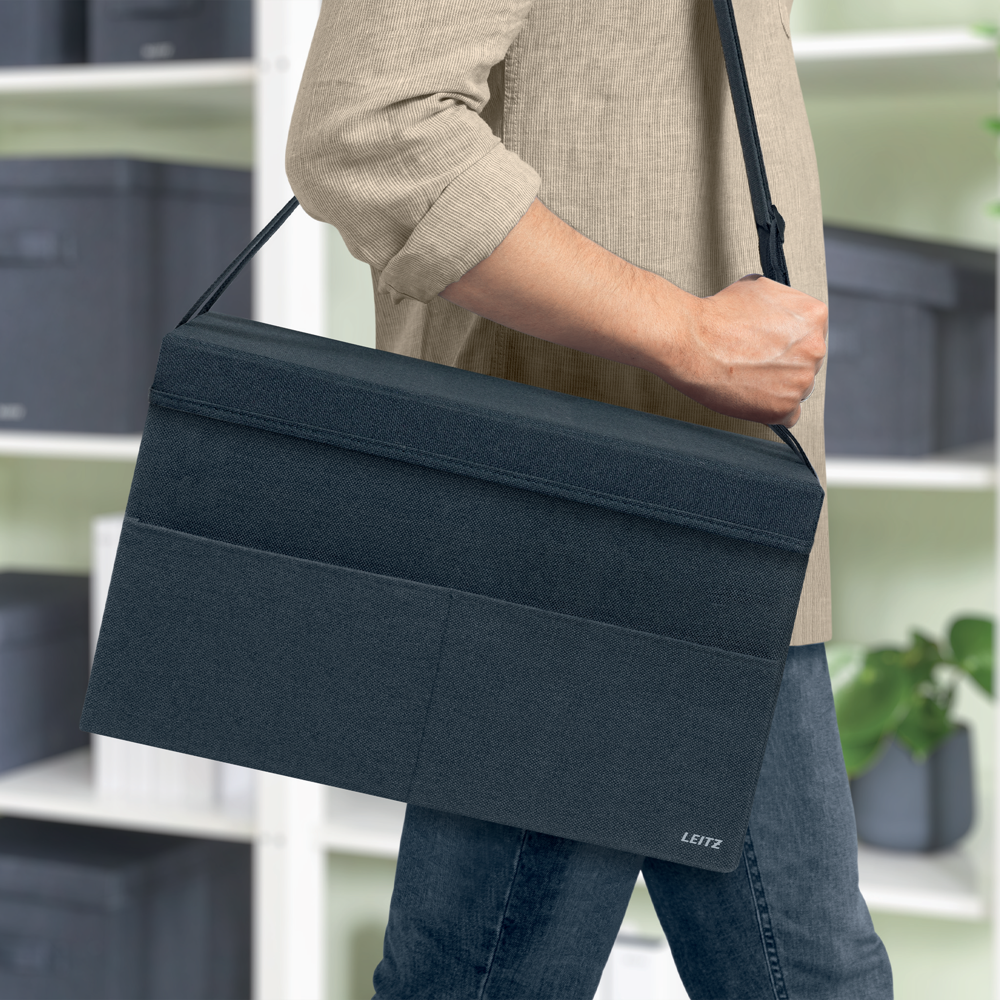 LEITZ Desk Sharing Tasche mit Deckel 67230089 Stoff grau