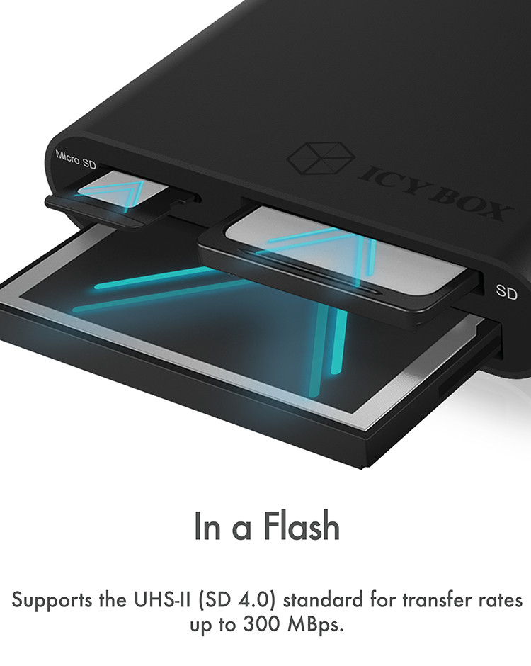 MultiReader IcyBox 3xCard CF,SD,microSD IB-CR301-U3 retail