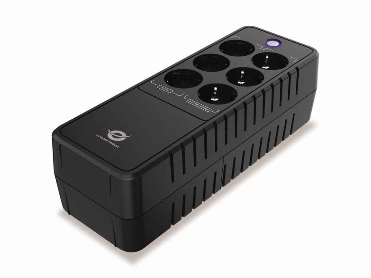CONCEPTRONIC USV 850VA/490W/6xSchuko/RJ45in/Out Office sw