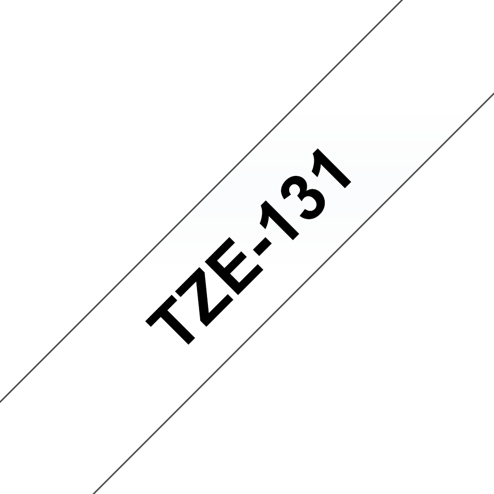 TZE-131 LAMINATED TAPE 12MM 8M BLACK ON CLEAR